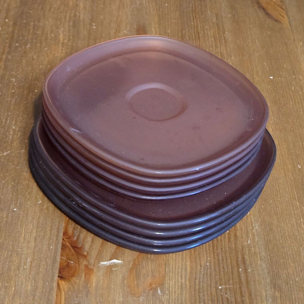 8 Nespresso Lume Collection Ochre Pink Red Espresso Saucers Biasi France 2 sizes